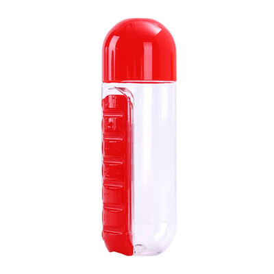 

600 ml My Water Bottle Sport Combination Daily Pill Box Organizer Drinking Sealed Leakproof Plastic Bottle