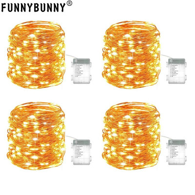 

FUNNYBUNNY LED Fairy Lights Waterproof LED String Lights Battery Operated Copper Wire for Christmas Lights DIY WeddingPartyDecor