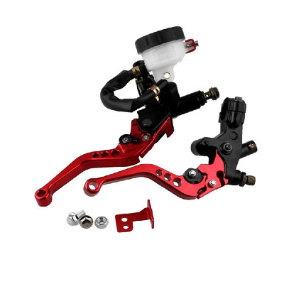 

78" Motorcycle Brake Clutch Levers Master Cylinder Reservoir Set Universal Adjustable