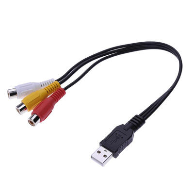 

03m USB Male to 3RCA Male AV Audio Converter Adapter Cable Cord for HDTV