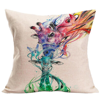

Linen Creative Colorful Painting Pillow Case Cover Sofa Car Waist Cushion Cover