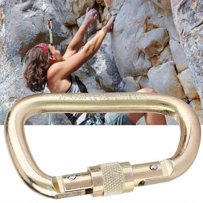 

Greensen SC-408W Outdoor D-Shape Carbon Steel Carabiner Rock Climbing Locking Safety Hook