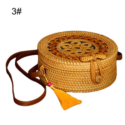 

Fashion Women Square Round Rattan Woven Case Summer Beach Crossbody Shoulder Bag
