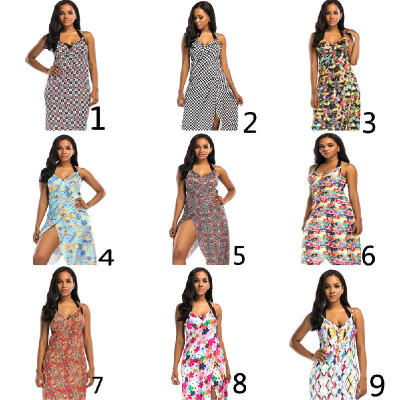 

Women Summer Printed Cover Up Beach Dress Beach Wear Bikini Cover-up Bathing Suit