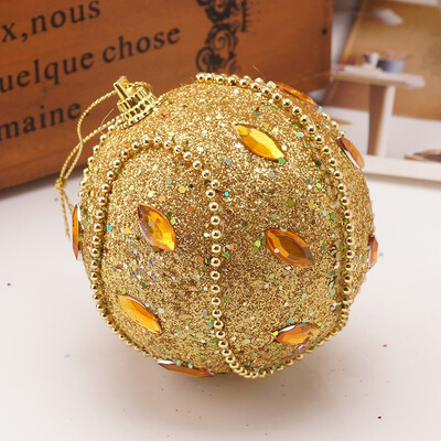 

Gobestart Christmas Rhinestone Glitter Baubles Ball Xmas Tree Ornament Decoration 8CM