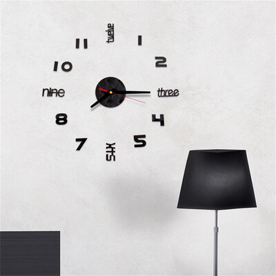 

Siaonvr 3D DIY Roman Numbers Acrylic Mirror Wall Sticker Clock Home Decor Mural Decals