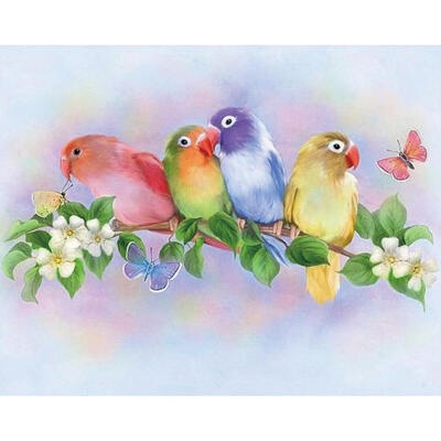 

5D DIY Diamond Painting Standing Branch Parrots Cross Stitch Embroidery Kit