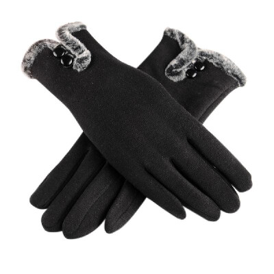 

Women Winter Warm Soft Full Finger Gloves Touching Screen Wrist Glove Outdoor Windproof Thermal Finger Tips Gloves