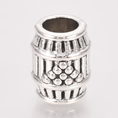 

Tibetan Style Alloy European Beads Large Hole Beads Barrel Lead Free & Nickel Free Antique Silver 11x8mm