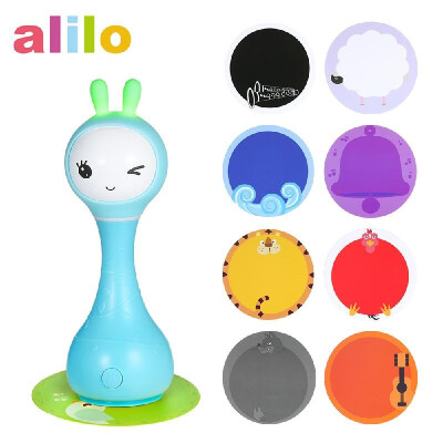 

alilo Smarty Bunny Newborn Toy Rattle with Rhymes & Stories Color Learning Music Player Smart Story Teller Blue