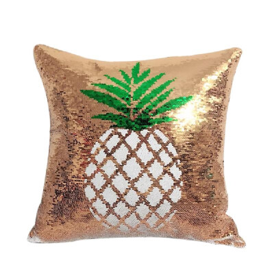 

Magic Reversible Sequins Glitter Pillowcase Pineapple Pattern Throw Pillow Case Home Sofa Car Decorative Cushion Cover