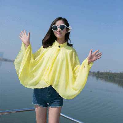

Summer Korean version of chiffon variety sunscreen shawl female bike electric car driving sleeve UV protection silk scarf