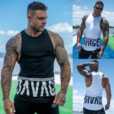 

Men&acutes Gym Bodybuilding Stringer Tank Top Muscle Workout Sport Fitness Shirt