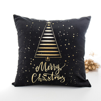

〖Follure〗Merry Christmas Gold Foil Printing Pillow Case Sofa Waist Throw Cushion Cover