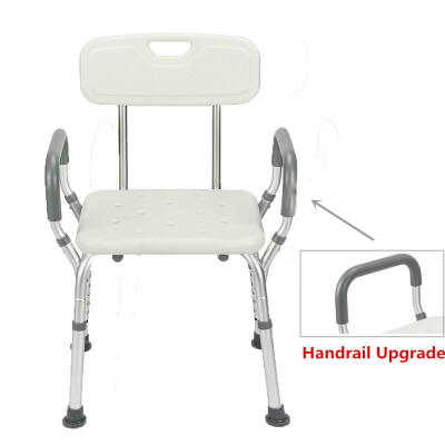 

Medical Shower Bath Chair Adjustable Bench Stool Seat with Detachable Back Arms