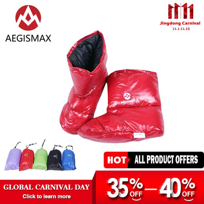 

Aegismax Sleeping Bag Accessories White Duck Down Slippers Ultralight Camping Outdoor Soft Sock Unisex Indoor Warm