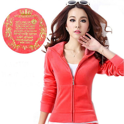 

2018 spring&autumn new winter gold silk velvet show thin fashionable leisure running sport two-piece suit female