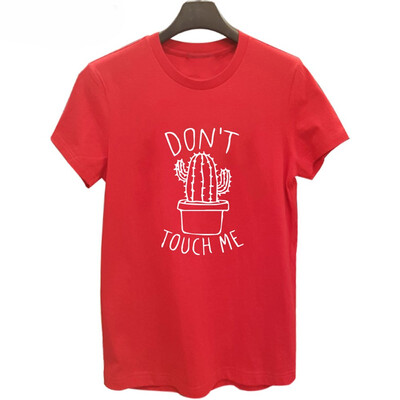 

Dont touch me Womens Casual Short Sleeve T Shirt Casual Top Ladies Cactus Tee