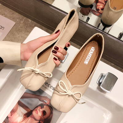 

Comfortable soft-soled lady shoes with butterfly knot&flat-heeled grandmothers shoes
