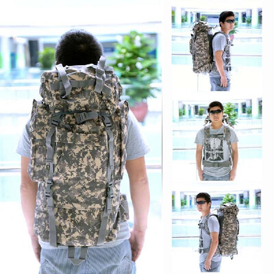 

65L Outdoor Water Resistant Travel Hiking Trekking Camping Tactical Rucksack Backpack with Rain Cover