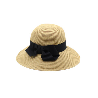 

Women Straw Fisherman Hat Foldable Wide Brim Cap Bowknot Fashion Spring Summer Sunshade Accessories