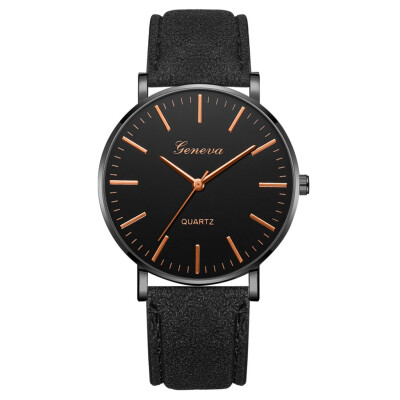 

Gobestart Fashion Simple Casual Mens Watch Business Leather With Strap Mens Watch