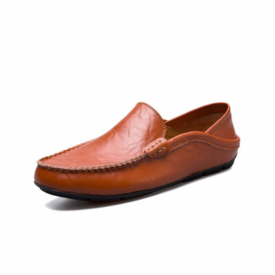 

Mens Loafers Fashiong Leather Casual Shoes Breathable Outdoor Driving shoes slip on shoes men Brown Yellow Black Blue Size 38-46