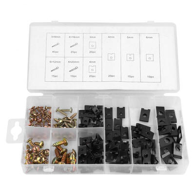 

Greensen 170pcs Metal U-Clip Connector & Nut Screws Fastener Assortment Kit