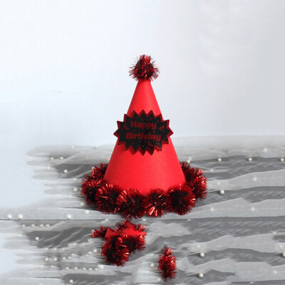 

FUNNYBUNNY Childrens Adult Birthday Hat Laser Reflective Sharp Corner Ball Cap Party Spigot Cap Crown Cap Fur Ball Cap