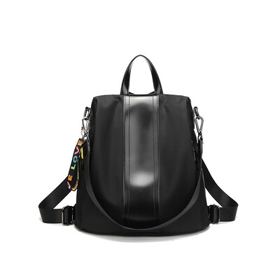 

Backpack female 2018 new Korean version of the tide Oxford cloth canvas with leather wild anti-theft student bag travel bag