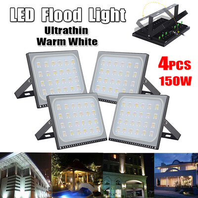 

4X150W LED Flood Lights Outdoor Floodlights for Garage Playground GardenYard