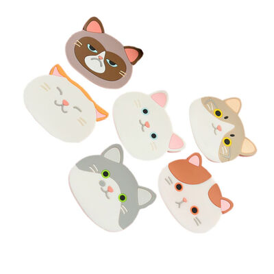 

6Pcsset Cute Cat Coaster Cartoon Cat Coffee Drink Cup Beverage Pot Pan Holder Pad Kitchen Tableware Mat