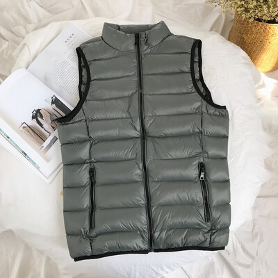 

Mens Autumn Patchwork Pocket Zipper Hooded Removable Sleeveless Vest Top Coat