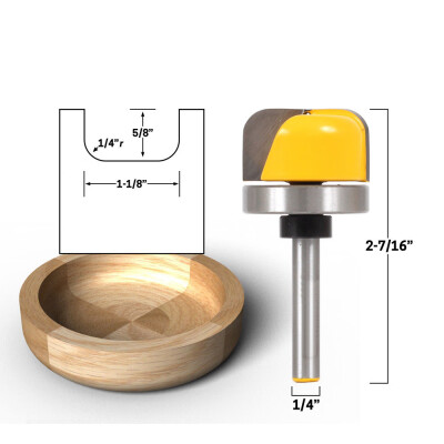 

〖Follure〗14in Shank 1-18in Diameter Bowl Router Bit Dish Tray Carving Woodworking