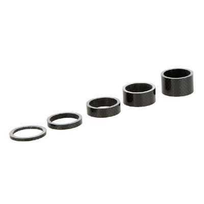 

5Pcs 1 18" 3mm 5mm 10mm 15mm 20mm Carbon Fiber Washer Bike Bicycle Headset Stem Spacers Kit