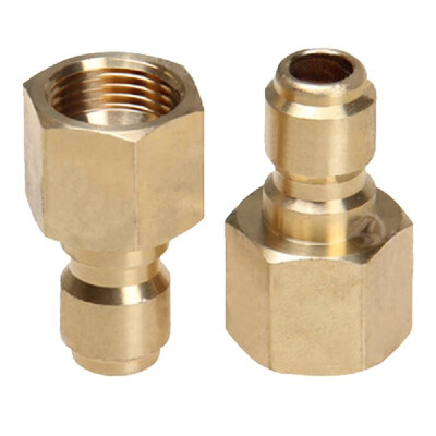 

High Pressure Water Gun Spray Connectors Garden Hose Quick Connector Heavy-duty Copper Hose Fittings 38 In Male&Female Water