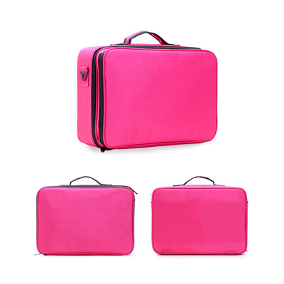 

Cosmetic Case Organizer Waterproof Large Capacity Makeup Storage Bags Travel Beauty Artist Brush Box with Shoulder Belt