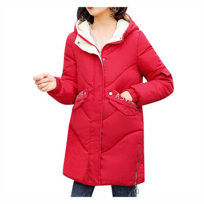 

Toponeto Women Fashion Loose Outerwear Long Cotton-padded Jackets Pocket Hooded Coats