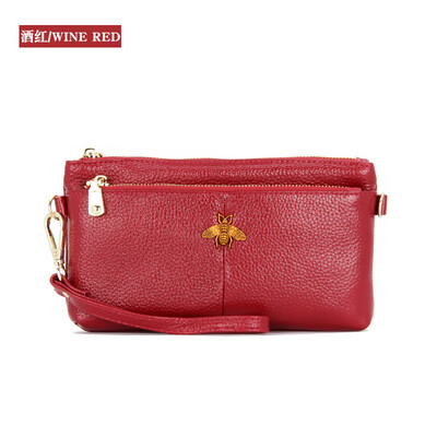 

The first layer of leather 2019 new clutch bag Ms Europe&the United States fashion simple mobile phone bag long leather wallet