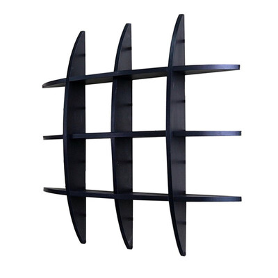 

Cross Display Wall Shelf Decorative&Functional for Home Office Black Grid