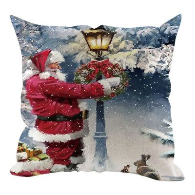 

Siaonvr Christmas Pillow Cover Pillowcases Decorative Sofa Cushion Cover Home Decoration