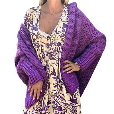 

Toponeto Women Fashion Casual Solid Long Sleeve Knit Sweater Loose Cardigans Coat