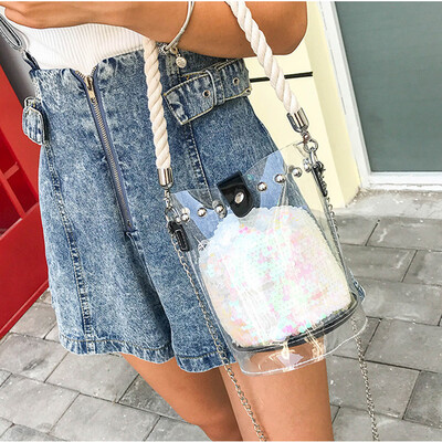 

Tailored Fashion Reversible Sequin Glitter Bucket Shoulder Bag Pack Crossbody Bag Handbag
