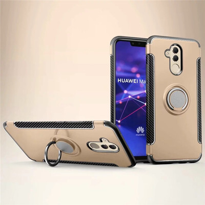 

Back Cover For Huawei Mate 20 Lite Case Car Holder Stand Hard PC Silicon Ring Suction Bracket Celulars Fecoprior