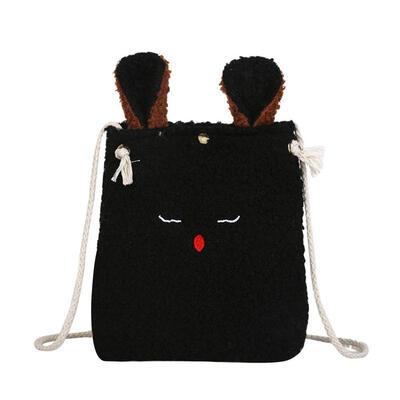 

Lambs Wool Cute Rabbit Ears Messenger Bag Women Crossbdoy Shoulder Handbags