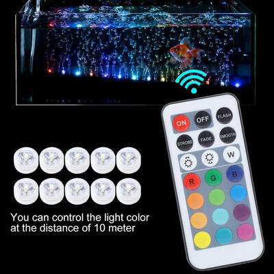 

Greensen Round Waterproof LED Colorful Light Remote Control Diving Fish Tank Decor