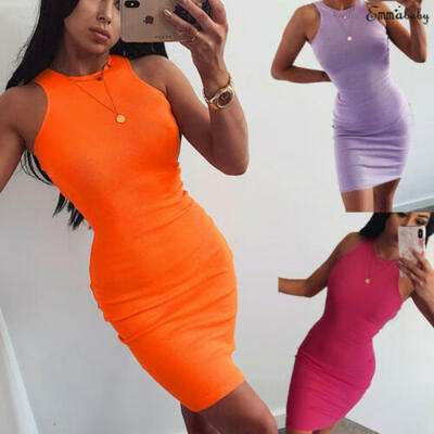 

UK Womens Bodycon Strappy Sleeveless Holiday Ladies Summer Short Dress