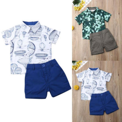 

Newborn Baby Boys Kid Camouflage Tops T-shirt Pants Shorts Summer Clothes Set