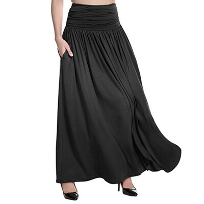 

Women High Waist Flared Pleated Long Dress Gypsy Maxi Skirt -5xl Plus Size