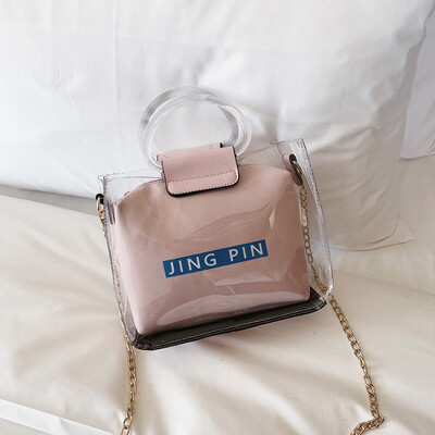 

Tailored Womens Fashion Casual Solid Color Transparent Handbag Wild Diagonal Package